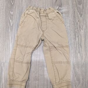 Boys Size 2T Tan Khaki Cotton Joggers Elastic Waist & Cuffs